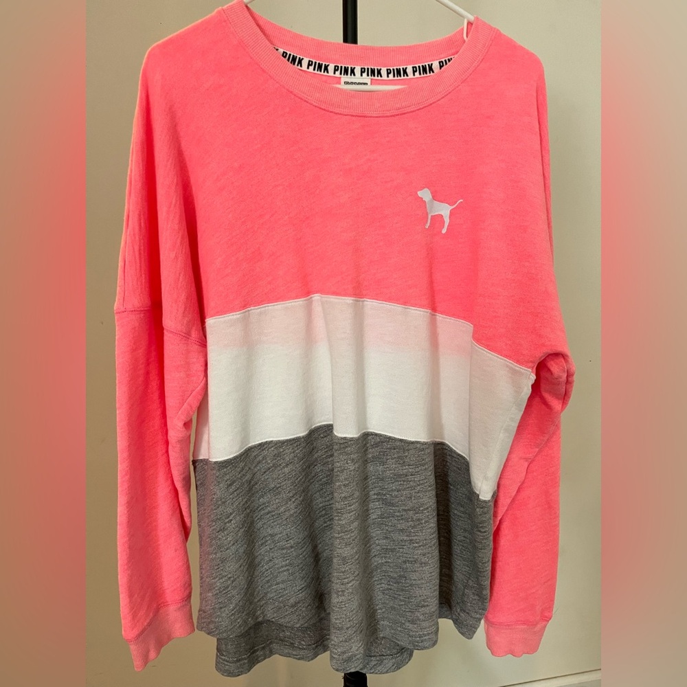 Victoria's Secret PINK Heathered Bubblegum Pink Pullover